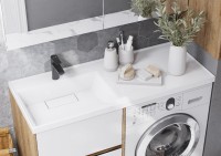 Тумба с раковиной AQUATON Лондри 60 L, дуб сантана, белый