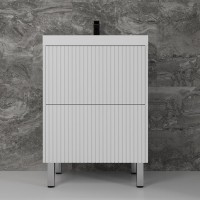 Тумба с раковиной Style Line Стокгольм 60 напольная, белый рифленый софт