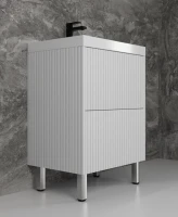 Тумба с раковиной Style Line Стокгольм 60 напольная, белый рифленый софт