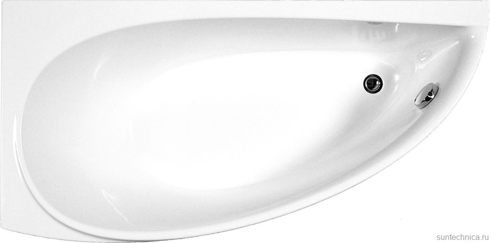 Акриловая ванна Ravak Avocado L 150x75 см, угловая, левая, пристенная, белая, асимметричная, на ножках