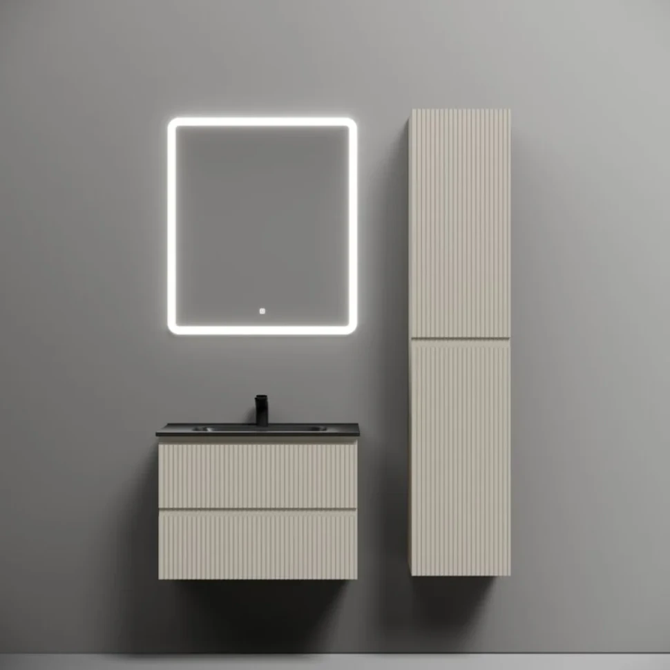 Тумба с раковиной Sancos Snob R 70 beige soft, раковина CN7007MB