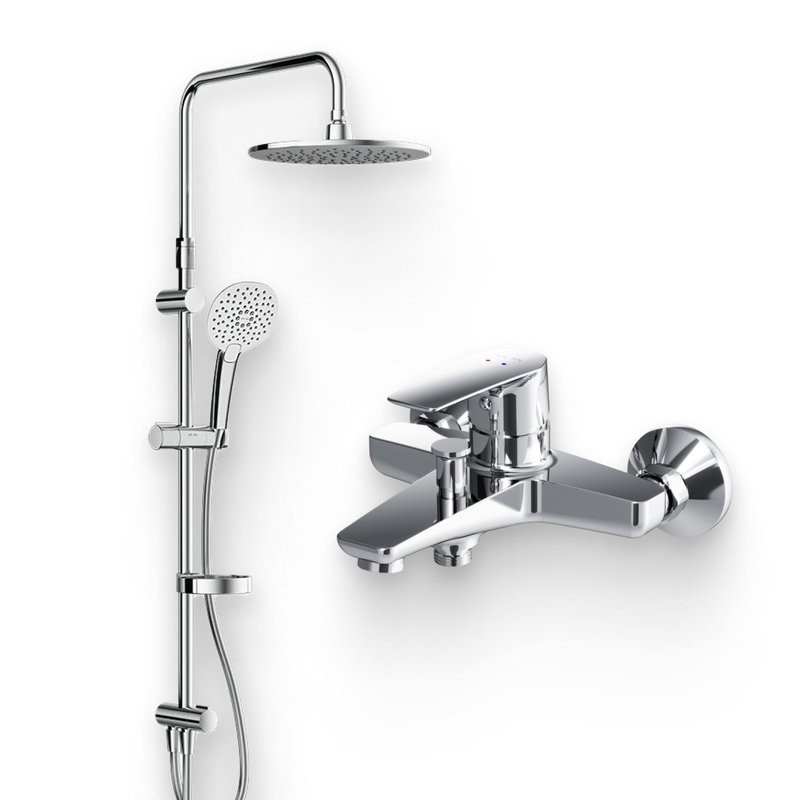 Душевой комплект Смеситель AM.PM Gem F90A10000 + Стойка Spirit V2.0 F0770A100