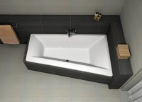 Акриловая ванна Excellent Sfera R 170x100 см, угловая, правая, встраиваемая, белая, асимметричная, с каркасом
