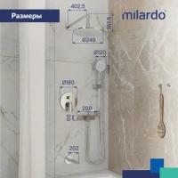 Душевой комплект Milardo Rora RORSB03M68 С ВНУТРЕННЕЙ ЧАСТЬЮ, хром