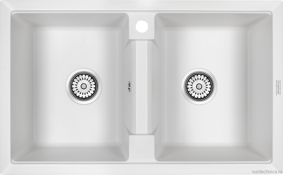 Комплект Мойка Paulmark Tandem 80/2PM238150-WH белая + Измельчитель Intenso