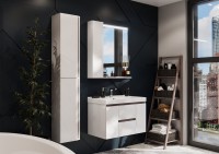 Мебель для ванной комнаты AQUATON Рене 80 белая, грецкий орех