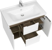 Мебель для ванной комнаты AQUATON Рене 80 белая, грецкий орех