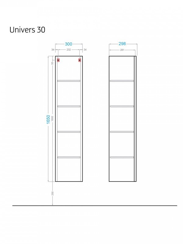 Шкаф-пенал для ванной Alavann Univers 30