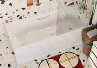 Акриловая ванна Roca BeCool 190x90 см, пристенная, белая, с каркасом, со сливом-переливом