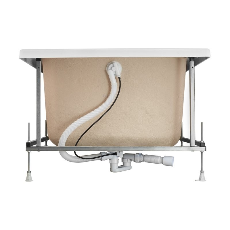 Акриловая ванна Roca BeCool 190x90 см, пристенная, белая, с каркасом, со сливом-переливом