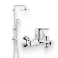 Душевой комплект Смеситель Grohe BauEdge 23334000 + Стойка New Tempesta Rustic 27399002