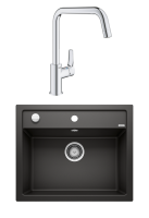 Комплект Мойка Blanco Dalago 6 черная + Смеситель Grohe Eurosmart