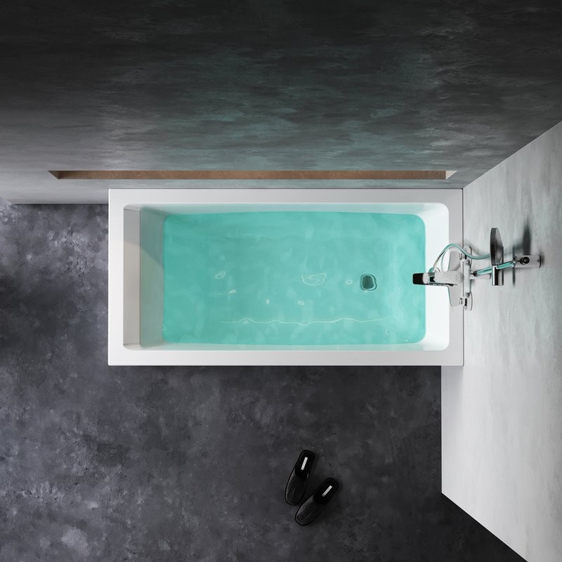 Акриловая ванна AM.PM Gem без опоры 140x70 см, пристенная, белая