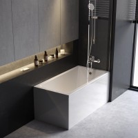 Акриловая ванна AM.PM Gem без опоры 140x70 см, пристенная, белая