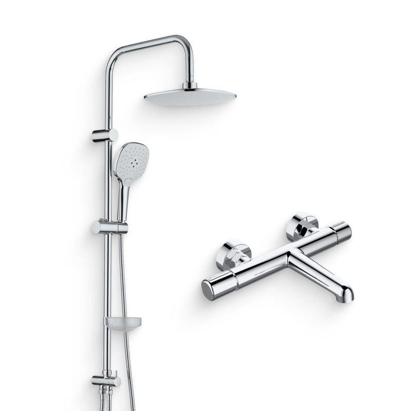 Душевой комплект Смеситель Agger Slim A2210000 + Стойка Marine A0595000