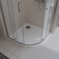 Поддон для душа BelBagno Uno R 90х90, белый, с сифоном