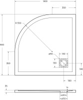 Поддон для душа BelBagno Uno R 90х90, белый, с сифоном