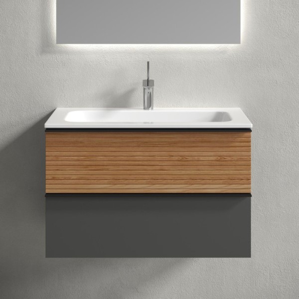 Тумба с раковиной Sancos Delta 80 дуб красный, графит