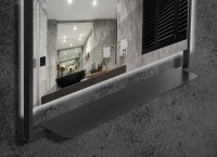 Зеркало Armadi Art Vallessi 100 антрацит, с подсветкой и полкой