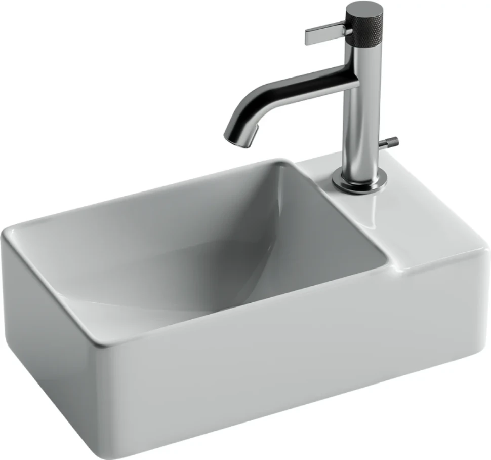 Раковина маленькая в туалет Ceramicanova Element CN5045 R белый глянцевый