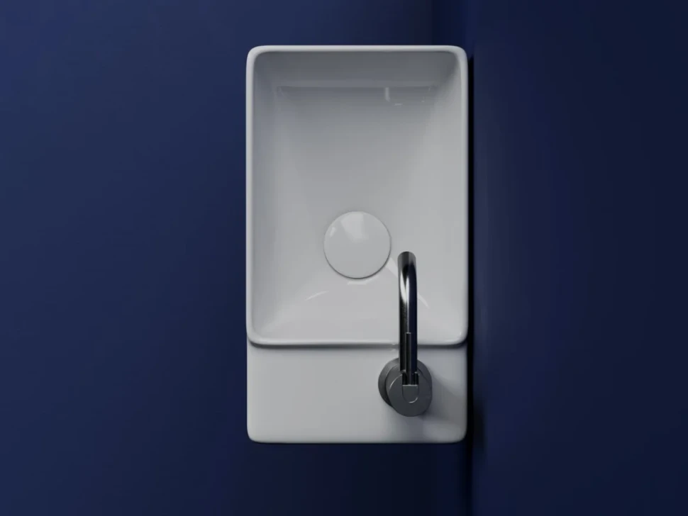 Раковина маленькая в туалет Ceramicanova Element CN5045 R белый глянцевый