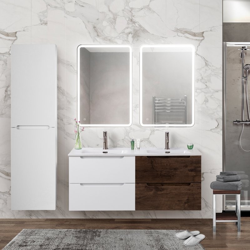 Мебель для ванной комнаты BelBagno Etna 120 bianco lucido, rovere moro