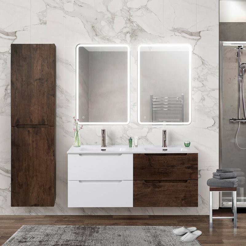 Мебель для ванной комнаты BelBagno Etna 120 bianco lucido, rovere moro