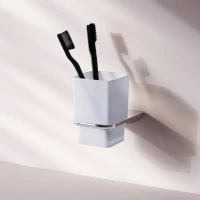 Стакан для ванной AM.PM Inspire V2.0 A50A34300 настенный, хром, стеклянный Стакан для ванной AM.PM Inspire V2.0 A50A34300 настенный, хром, стеклянный