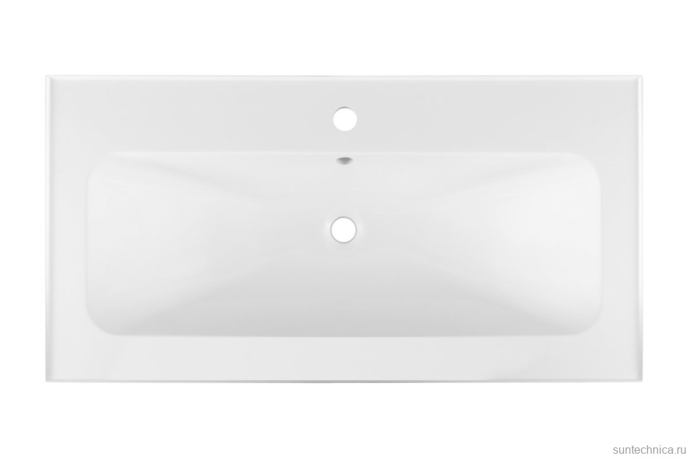 Мебельная раковина Aquanet Арт 88 накладная, глянцевая белая, прямоугольная, литьевой мрамор