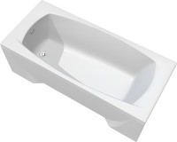 Акриловая ванна Marka One Pragmatika 195x80 см, пристенная, белая, с каркасом, обрезная