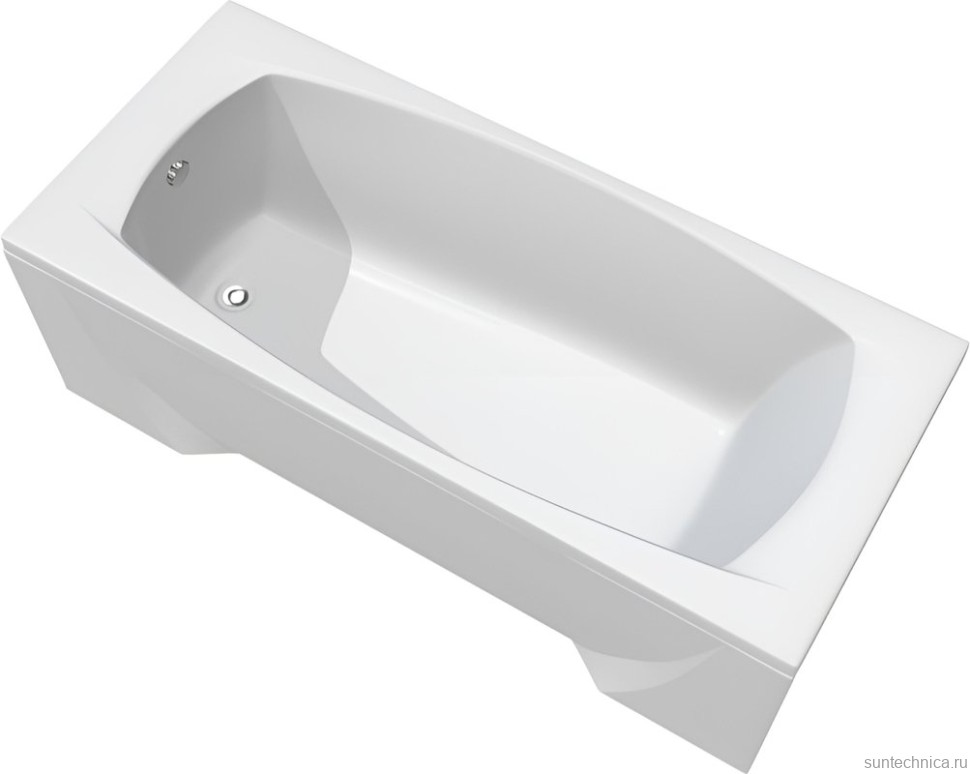 Акриловая ванна Marka One Pragmatika 195x80 см, пристенная, белая, с каркасом, обрезная