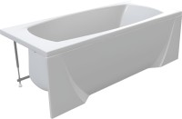 Акриловая ванна Marka One Pragmatika 195x80 см, пристенная, белая, с каркасом, обрезная