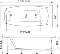 Акриловая ванна Marka One Pragmatika 195x80 см, пристенная, белая, с каркасом, обрезная