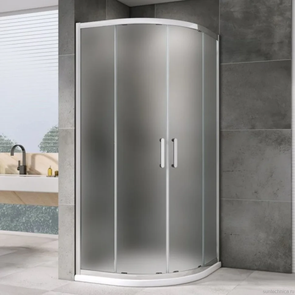 Душевой уголок Abber Schwarzer Diamant AG01090M 90x90, профиль хром матовый, стекло матовое
