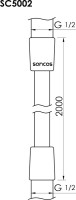 Душевой шланг Sancos SC5002CH 200 см, хром