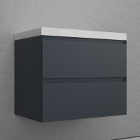 Тумба подвесная "Манхэттен 70" ЭМАЛЬ, под раковину ASTI, 2 ящика, PLUS, графит Тумба подвесная "Манхэттен 70" ЭМАЛЬ, под раковину ASTI, 2 ящика, PLUS, графит