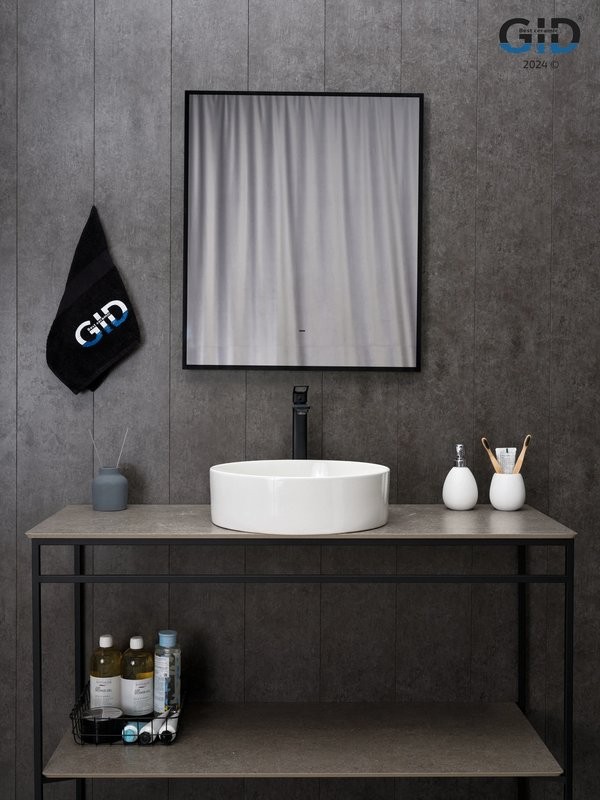 Накладная раковина GID Esfera N9423 40 глянцевая белая, круглая, фаянс