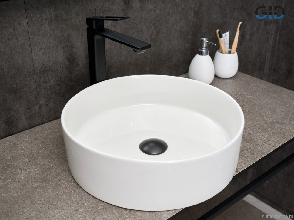 Накладная раковина GID Esfera N9423 40 глянцевая белая, круглая, фаянс