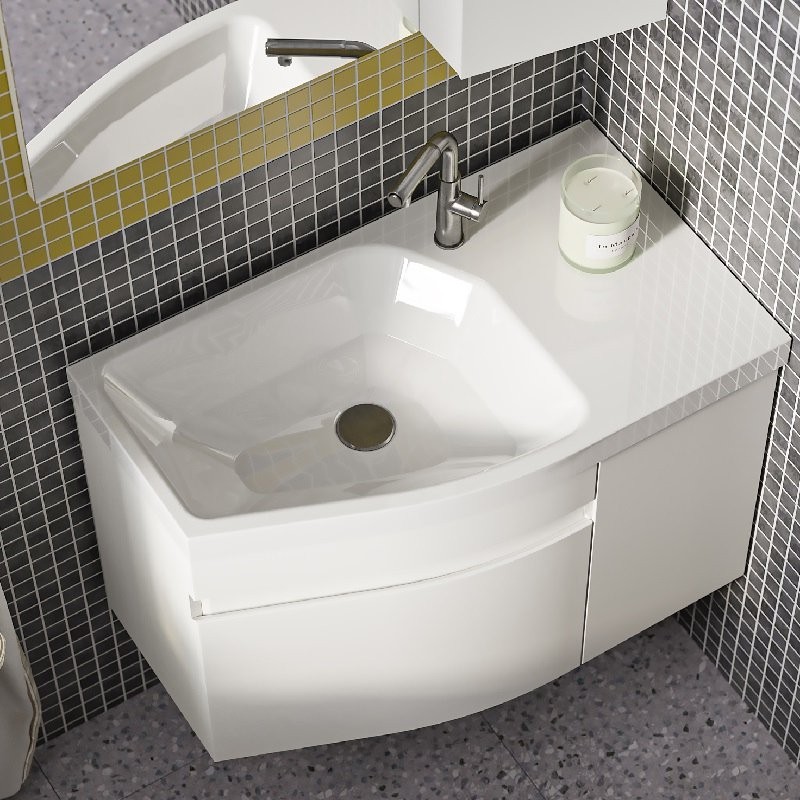 Тумба под раковину без столешницы Belux Токио 80 L подвесная, белая глянцевая