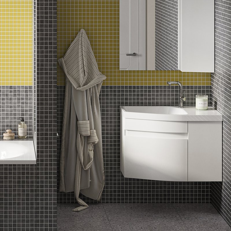 Тумба под раковину без столешницы Belux Токио 80 L подвесная, белая глянцевая