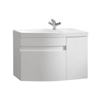 Тумба под раковину без столешницы Belux Токио 80 L подвесная, белая глянцевая