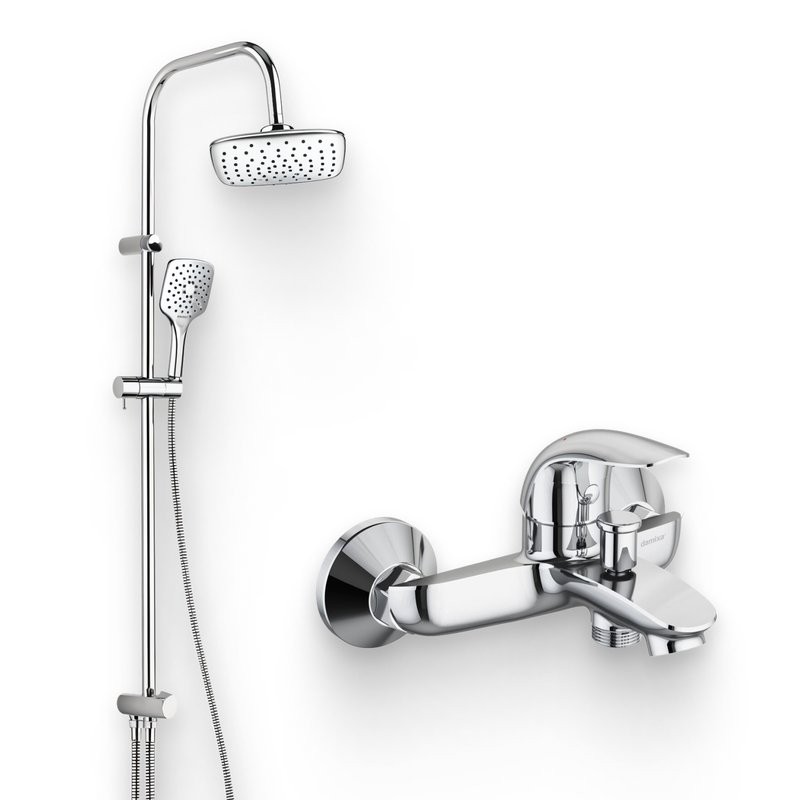 Душевой комплект Смеситель Damixa Eclipse 311000001 + Стойка 931000000