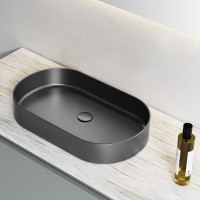 Накладная раковина AltroBagno Eterno 001026 MtGr 59 оружейная сталь, овальная, нержавеющая сталь