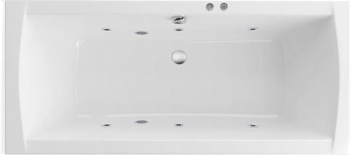 Акриловая ванна Excellent Aquaria Lux WAEX.AQU18.SOFT 180x80 см, встраиваемая, с гидромассажем, белая, с каркасом, со сливом-переливом