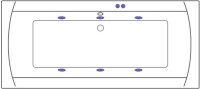 Акриловая ванна Excellent Aquaria Lux WAEX.AQU18.SOFT 180x80 см, встраиваемая, с гидромассажем, белая, с каркасом, со сливом-переливом