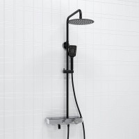 Душевая стойка Wasserkraft Abens 2000 A114.258.130.CB Thermo с термостатом, черная