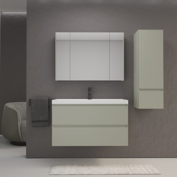 Мебель для ванной комнаты Style Line Манхэттен 100 подвесная, олива, раковина Florentina Астория 100 белая