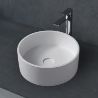 Накладная раковина Abber Stein AS2612 40 матовая белая, круглая, искусственный камень