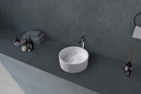 Накладная раковина Abber Stein AS2612 40 матовая белая, круглая, искусственный камень