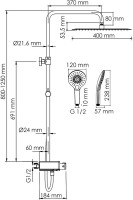 Душевая стойка Wasserkraft Aller A113.119.101.CH Thermo с термостатом, хром